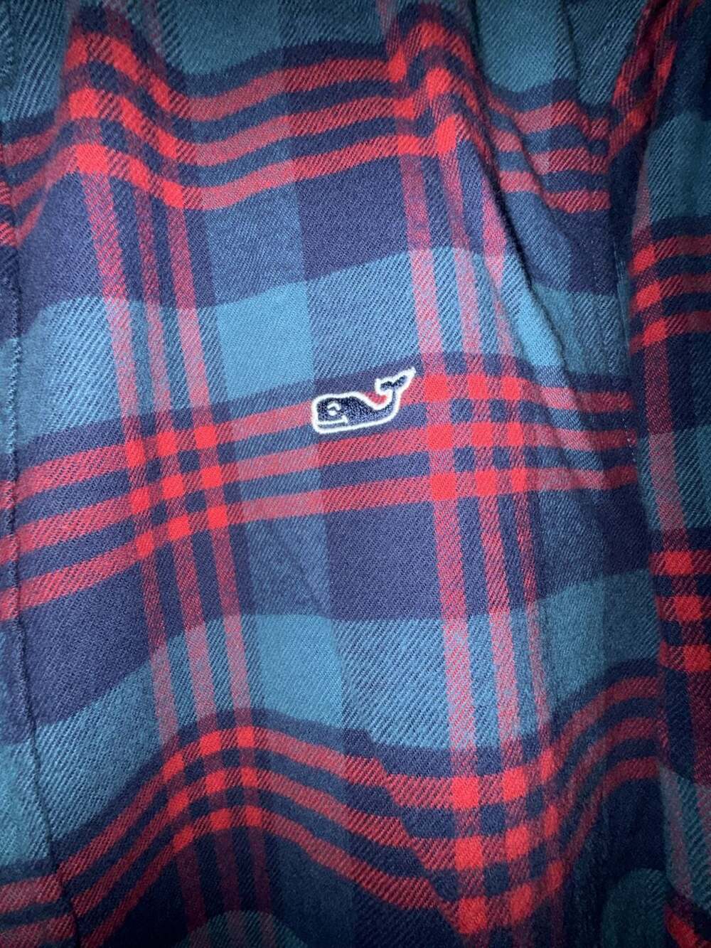 Vineyard Vines Flannel Plaid Button Down Shirt Size S Red Blue
